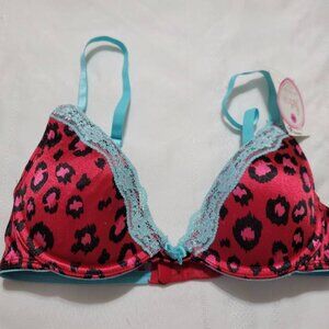 FLIRTITUDE Red Leopard Satin With Lace Push Up Bra NWT 34A 32B 32A Choice 2950